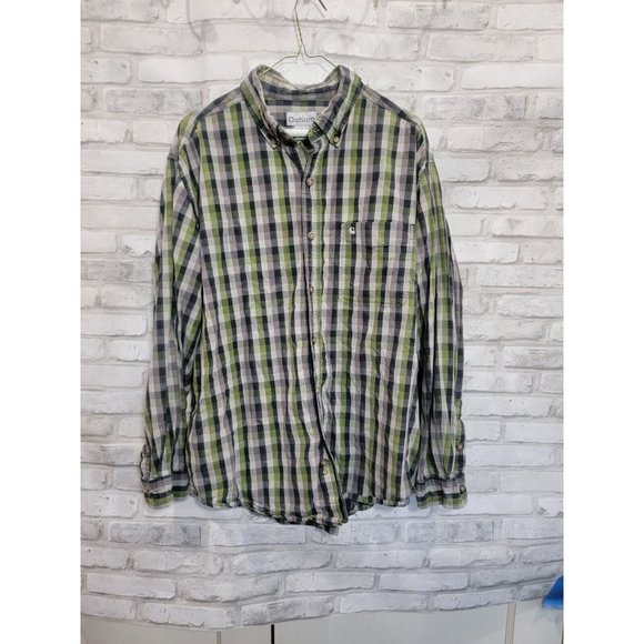 Carhartt Other - Carhartt Men XL Green White Black Plaid Casual Button Down Long Sleeve‎ Shirt